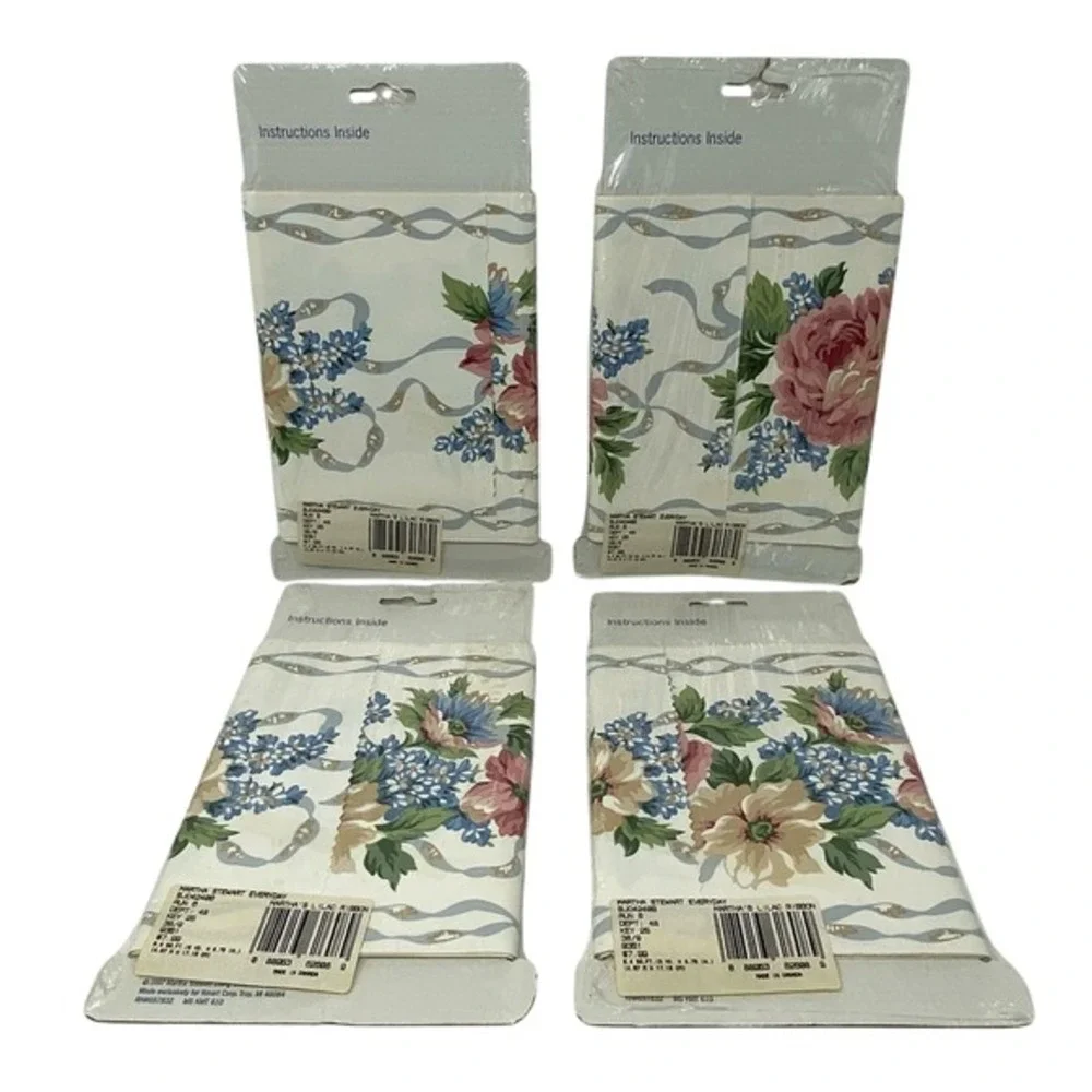 (4 Pack) Martha Stewart Everyday Lilac Ribbon Wall‎ Border Floral 5yd BJC4240B